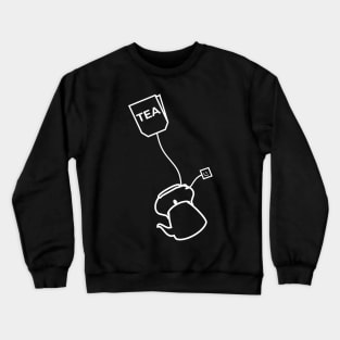 Tea bag and kettle (white print) Crewneck Sweatshirt